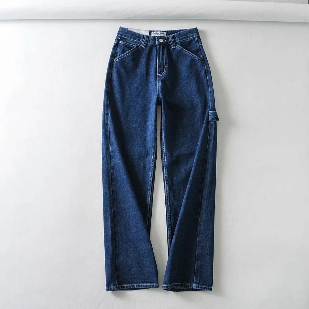 Women's long loose jeans